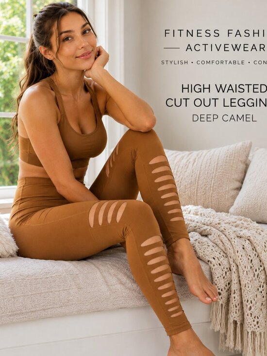 Private Label Pants - Cut Out Leggings High Waisted Seamless Fitness Fashion Activewear
